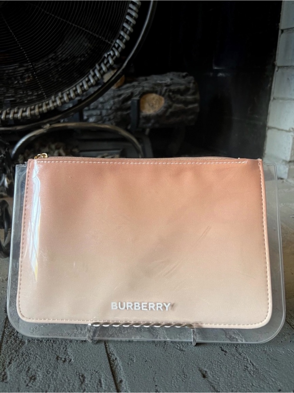Burberry Beauty Pink Ombre Vinyl Cosmetic Pouch Travel Clutch